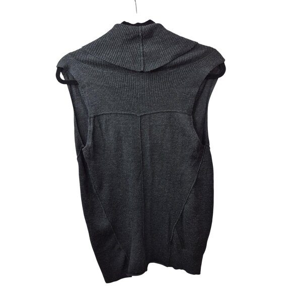 Eileen Fisher Sweater Womens S Gray Wool Sweater Vest Pullover V Neck Cowl Neck - Picture 2 of 6